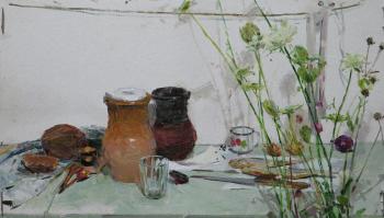 Bowls with flowers. Dolgaya Olga