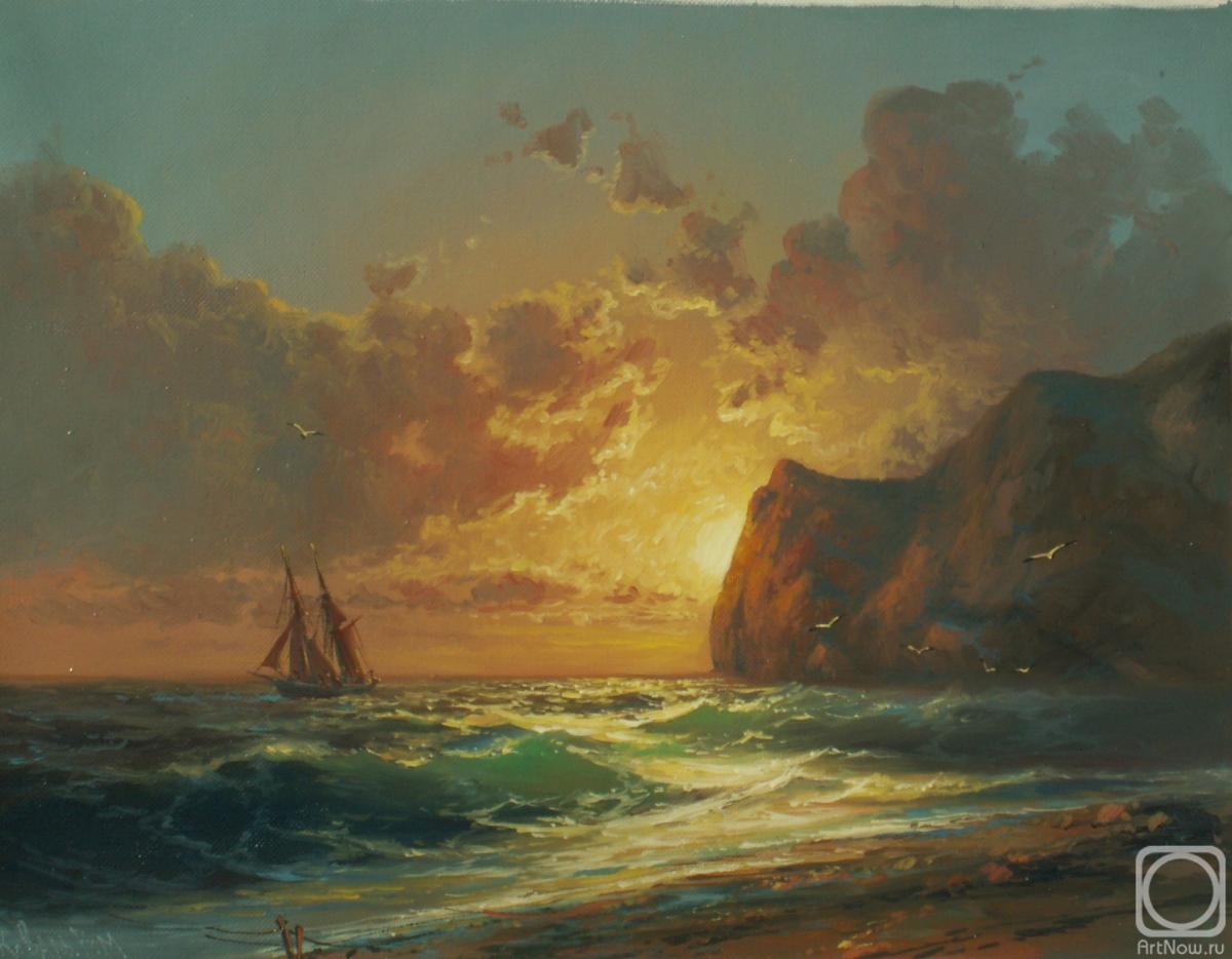 Koval Vladimir. Sailboat at sunset
