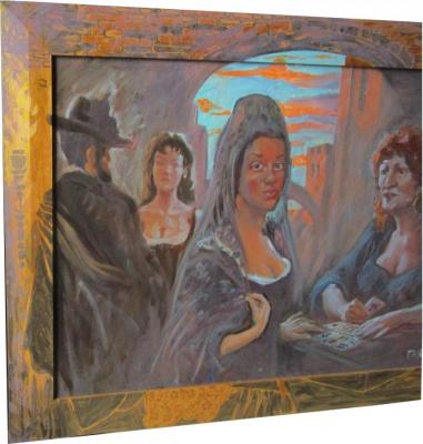 Fortuneteller in the frame, fragment on the left side (Senorita). Dobrovolskaya Gayane