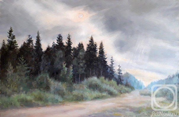 Malyusova Tatiana. Raining in the forest road