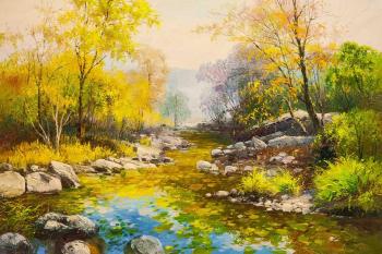 In the autumn forest by the stream. Sharabarin Andrey