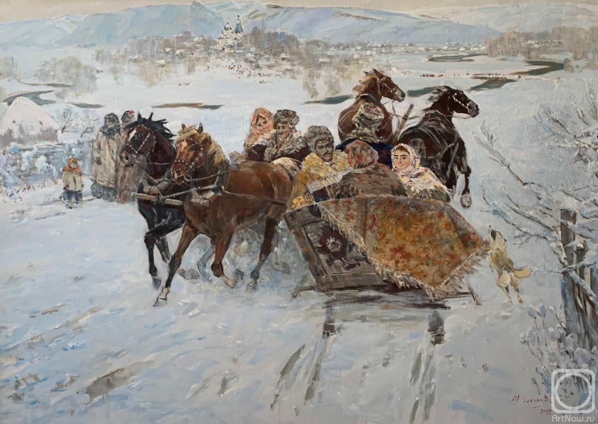 Zakharov Ivan. Riding on Shrovetide