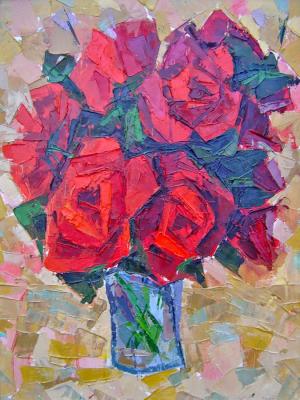 Roses (Palette Knife Roses). Movsisyan Tigran