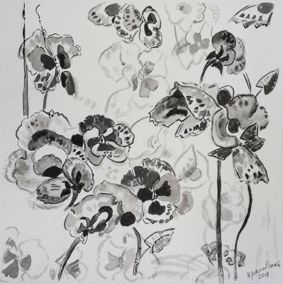 Pansies (black and white)