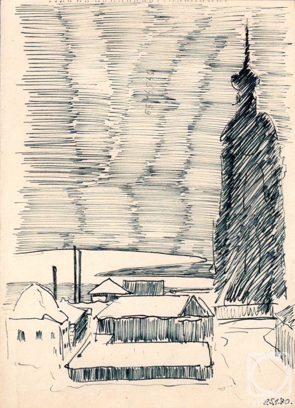 Filiykov Alexander. Evening. View of the Novospassky Monastery