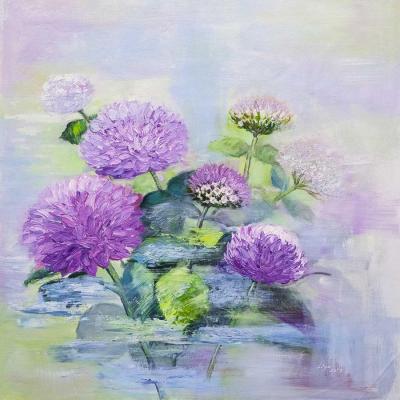 Asters in the garden. Gomes Liya