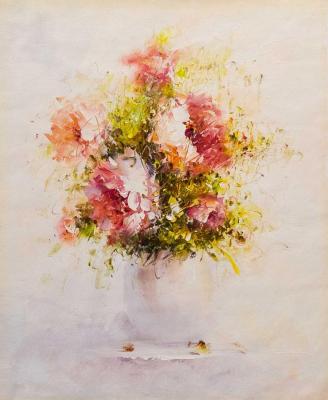 Pink bouquet in the style of impressionism. Gomes Liya