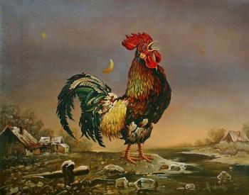 The Rooster at Dawn. Vukovic Dusan
