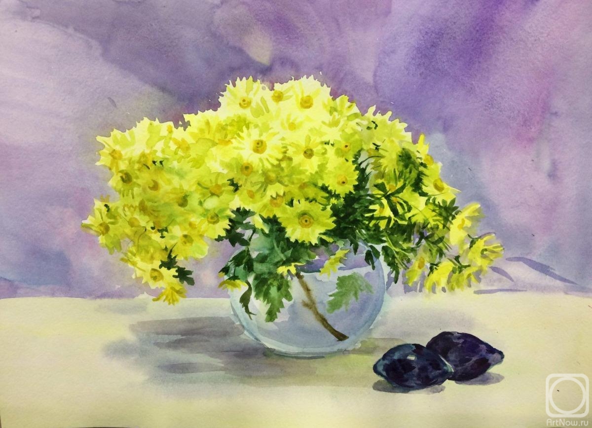 Tsebenko Natalia. Study with yellow autumn flowers