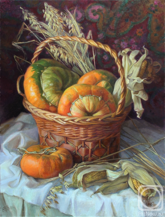 Shumakova Elena. Pumpkins in a basket