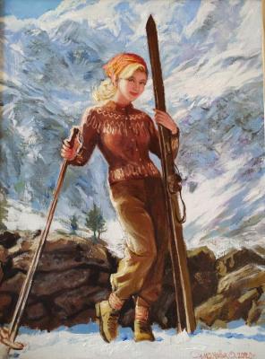 Skier (Girl Skiing). Simonova Olga