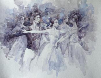Albert and Jizel (Ballet Giselle Watercolour). Kuzminskaya Margarita