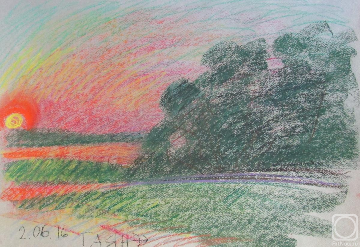 Dobrovolskaya Gayane. Volkhov river, sunset, summer
