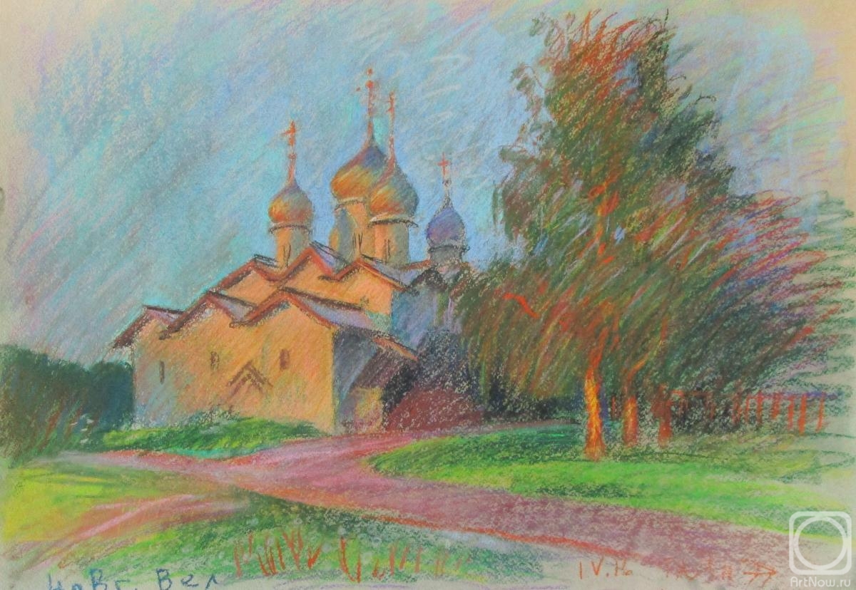 Dobrovolskaya Gayane. Novgorod the Great, Boris and Gleb Church, sunset