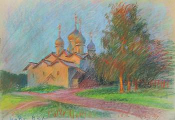 Novgorod the Great, Boris and Gleb Church, sunset ( ). Dobrovolskaya Gayane