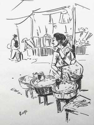 Indian market (sketches). Kuriltceva Olga