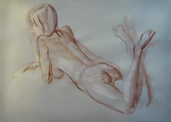 Lying from the back. sketch (Girl From The Back). Kostylev Dmitry