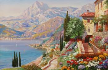 Copy of the picture of A. Arnegger. View of Varenna. Lake Como