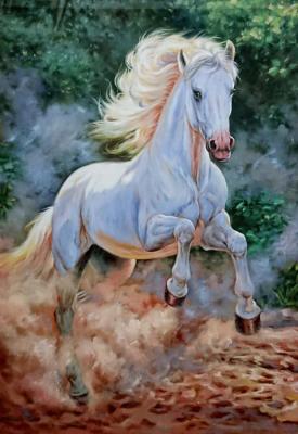 White horse. Bruno Tina