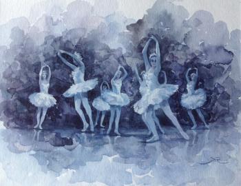 Swans (Ballet Watercolour). Kuzminskaya Margarita