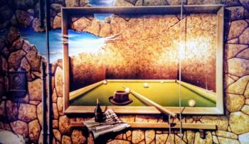 Painting of the billiard room