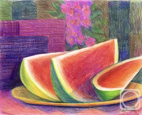 Lukaneva Larissa. Stillife with Water-melon Slices
