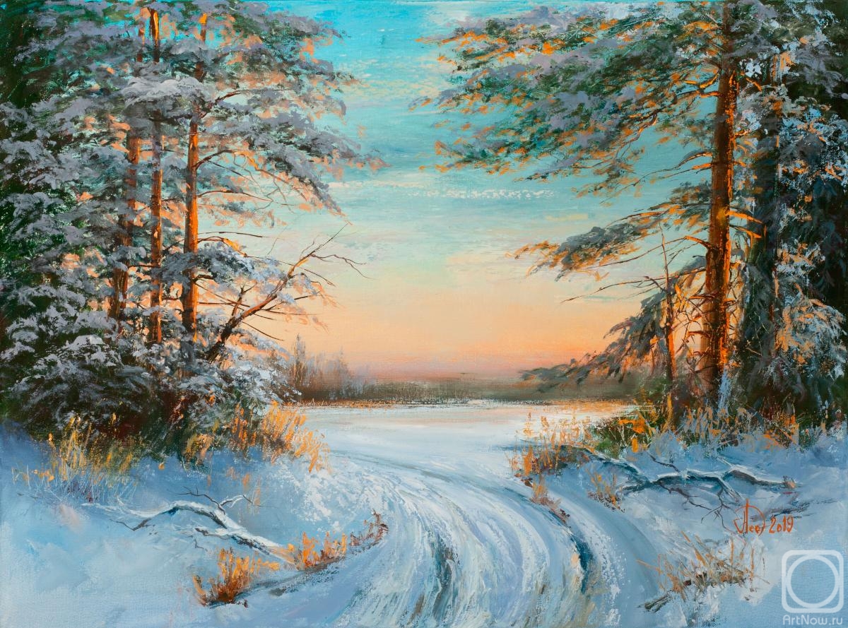 Зимнее утро» картина Леднева Александра маслом на холсте — купить на  ArtNow.ru