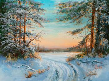 Winter morning (Winter Spruce Painting). Lednev Alexsander