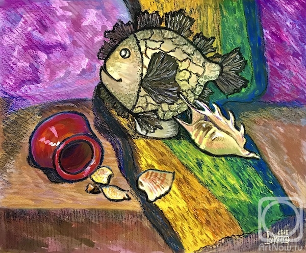 Lukaneva Larissa. Still Life with Ceramic Fish