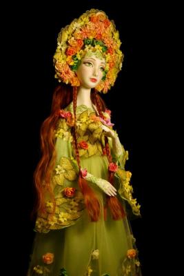 "flora" (Art dolls interior collectible porcelain dolls handmade)