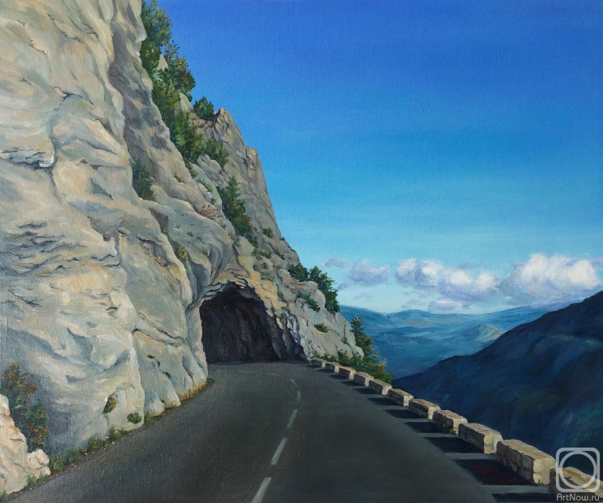 Firsova Evgeniia. Road in the french Alps. Mountain tunnel