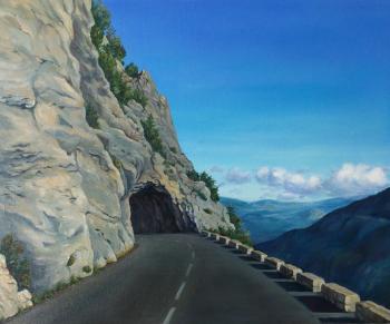 Road in the french Alps. Mountain tunnel. Firsova Evgeniia