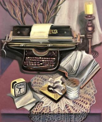Still life with typewriter (Alarm-Clock). Lukaneva Larissa