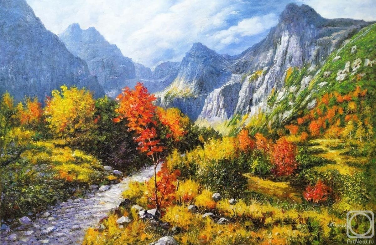 Kamskij Savelij. A path between the mountains runs