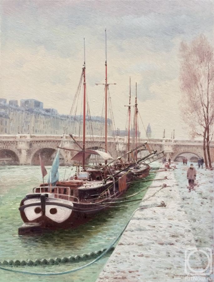 Gribennikov Vasily. Seine River Embankment. Paris