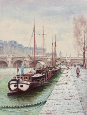 Seine River Embankment. Paris (The Seine Embankment). Gribennikov Vasily
