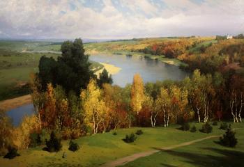 Autumn on the river Oka. Pryadko Yuri