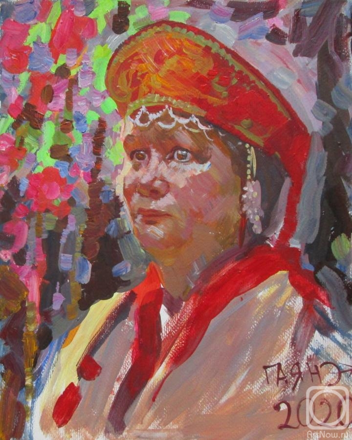 Dobrovolskaya Gayane. Natalia with the kokoshnik on her head, from nature