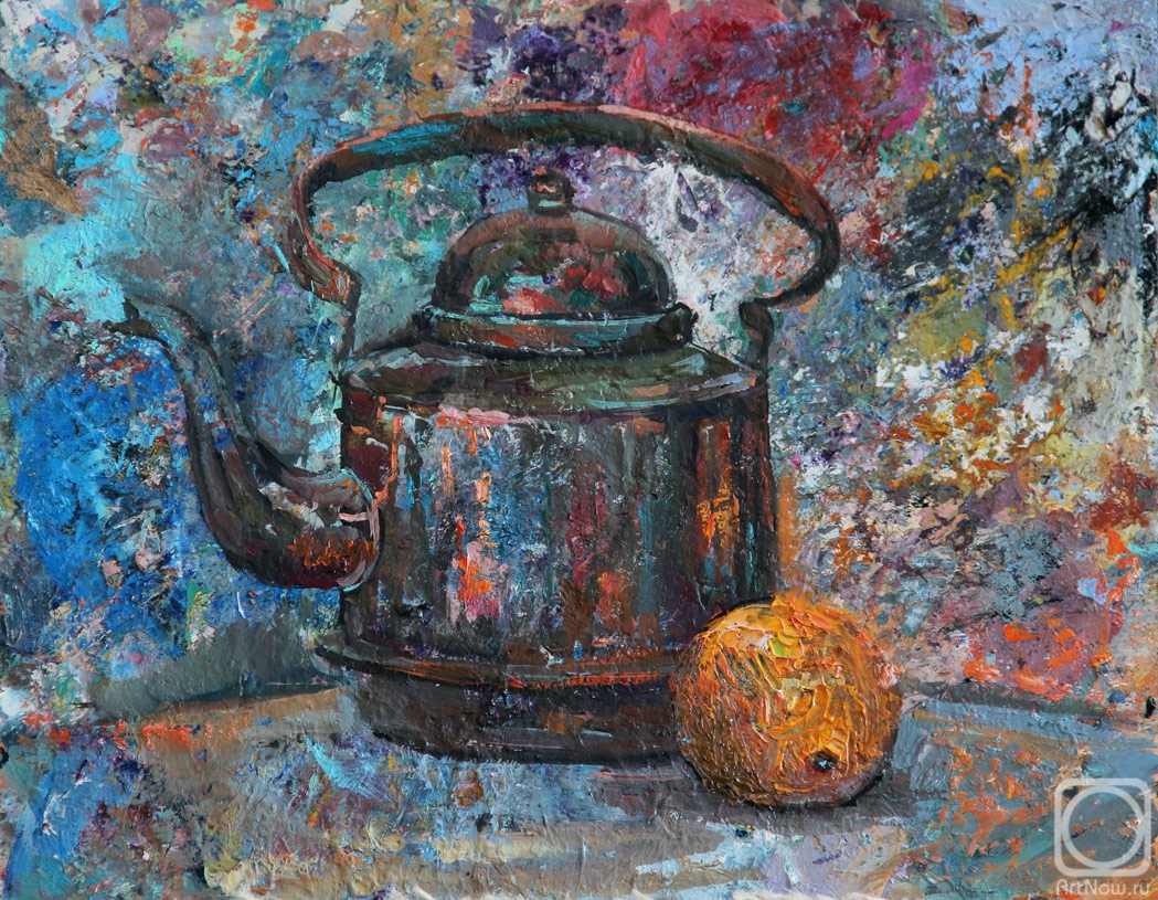 Islamgareeva Leisan. Teapot and orange