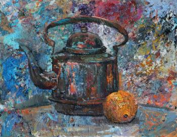 Teapot and orange (Copper Teapot). Islamgareeva Leisan