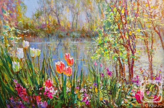 Obukhovskiy Yuriy. Tulips in Giverny