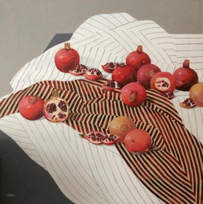 Grenades. Still life in the bedroom