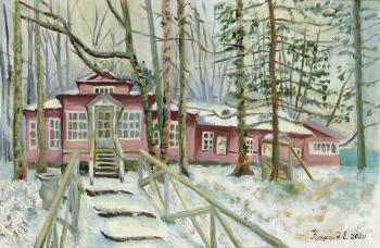 Academic Dacha named after Repin in winter