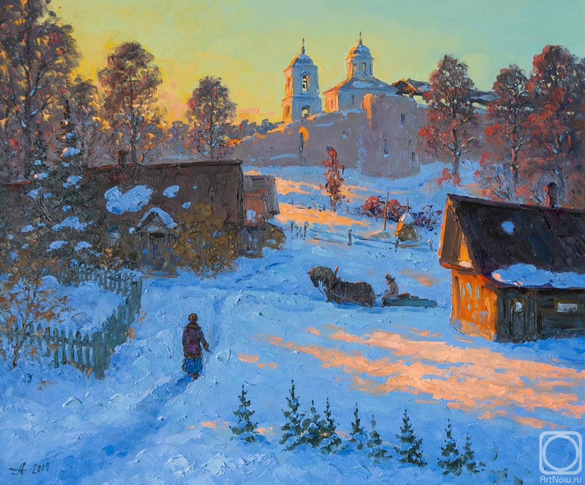 Alexandrovsky Alexander. Old Izborsk, winter evening