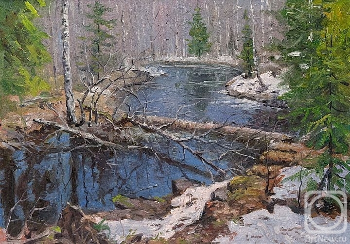 Volya Alexander. River in the forest, thaw