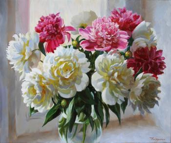 Peonies by the window