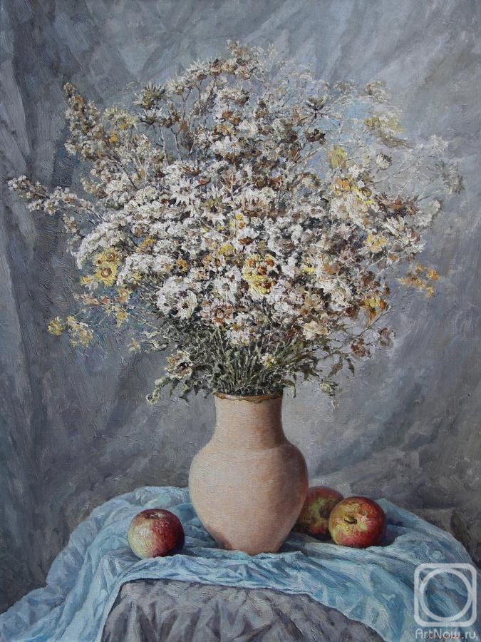 Soldatenko Andrey. Still life with a bouquet of dried wild flowers