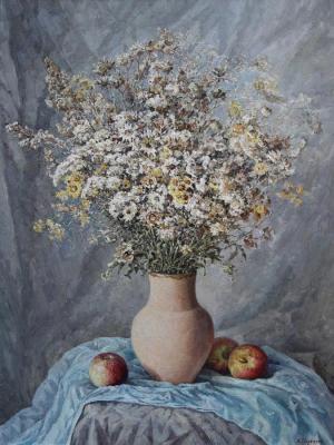 Still life with a bouquet of dried wild flowers. Soldatenko Andrey