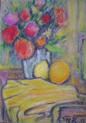Flowers and yellow blanket (). Kyrskov Svjatoslav
