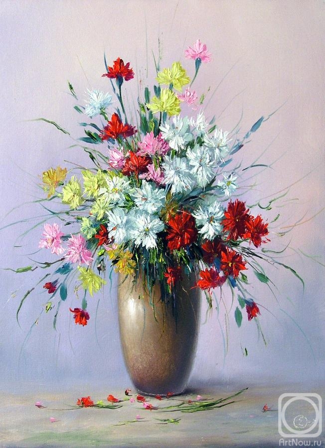 Generalov Eugene. Bouquet in a tall vase